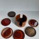 Dessous de verre teck vintage
