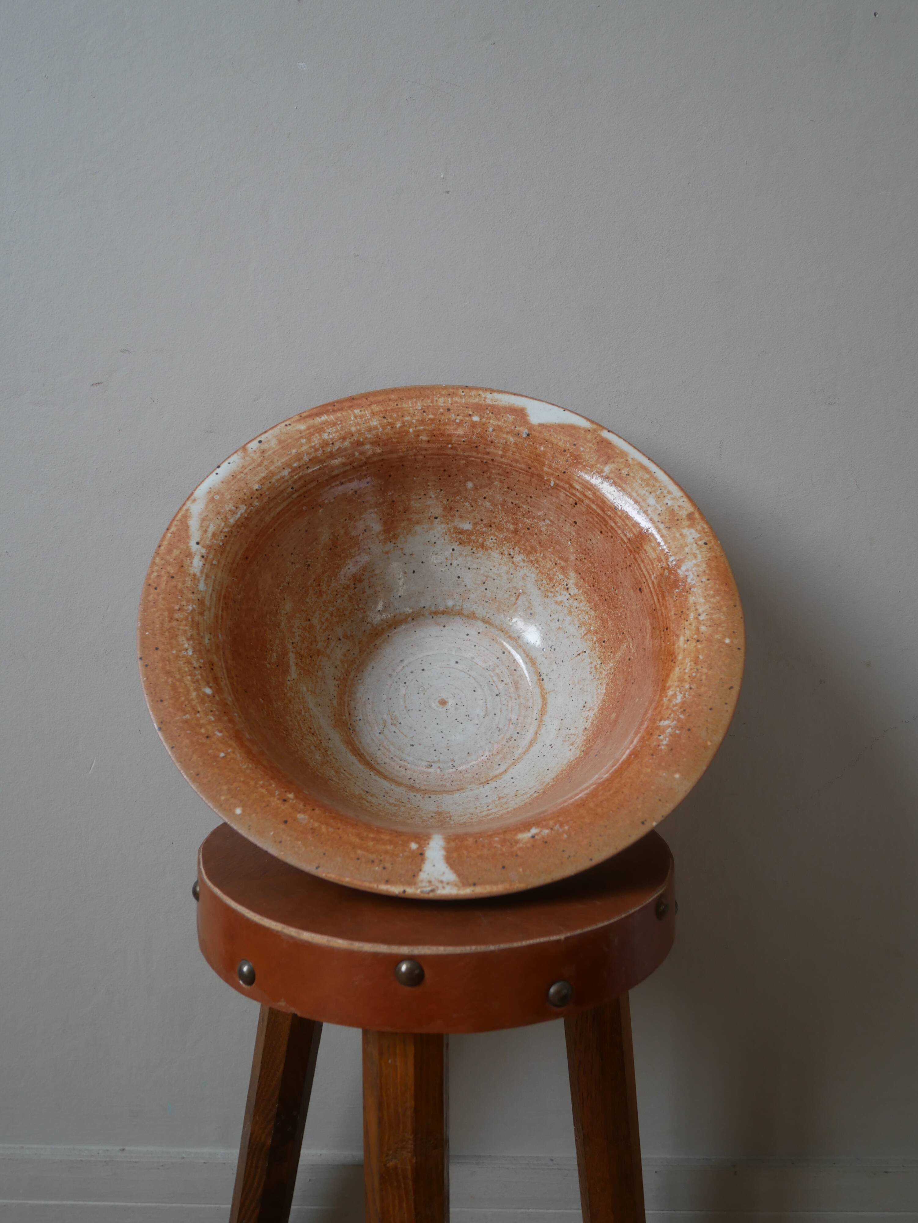 Ceramic stoneware salad bowl handmade pottery handcrafted bohemian country decoration
