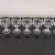Set of 7 port glasses on crystal legs decorated with grapes and vine branches Luminarc