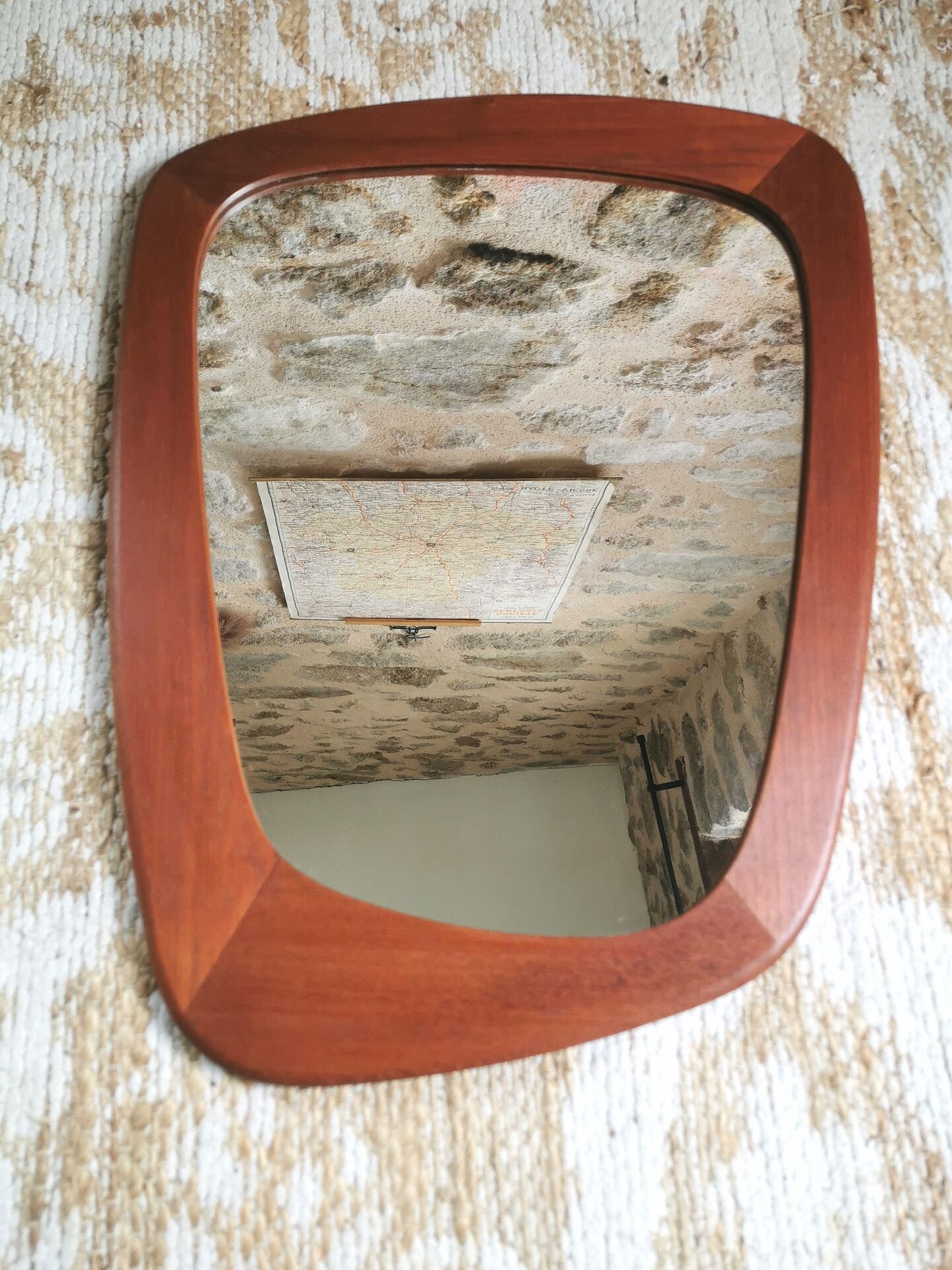 Vintage Scandinavian mirror in solid teak
