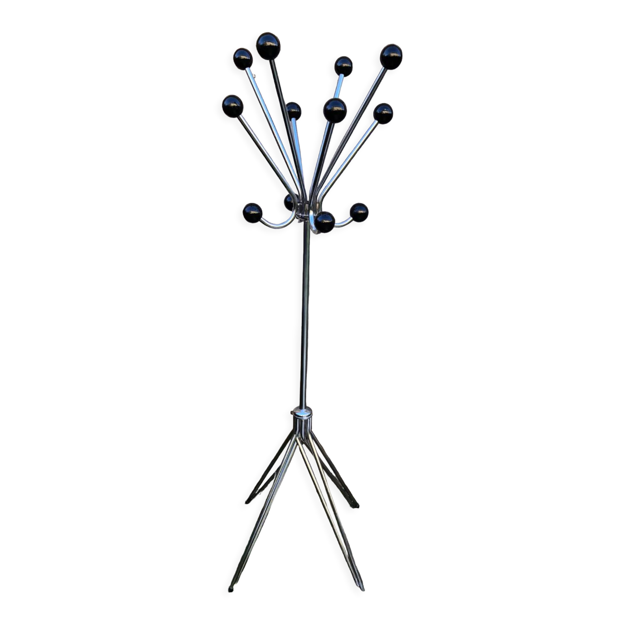 Chromed metal coat rack
