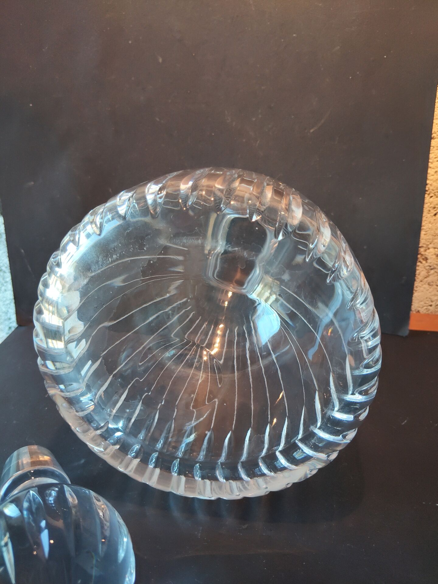Vintage cut crystal carafe, ball stopper.