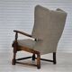 1960s, Scandinavian design, reupholstered high-back armchair, furniture wool, oak wood.