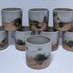 Eight ceramic glasses pottery la colombe Vallauris