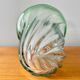 Val St Lambert Green Glass Vase from Belgium