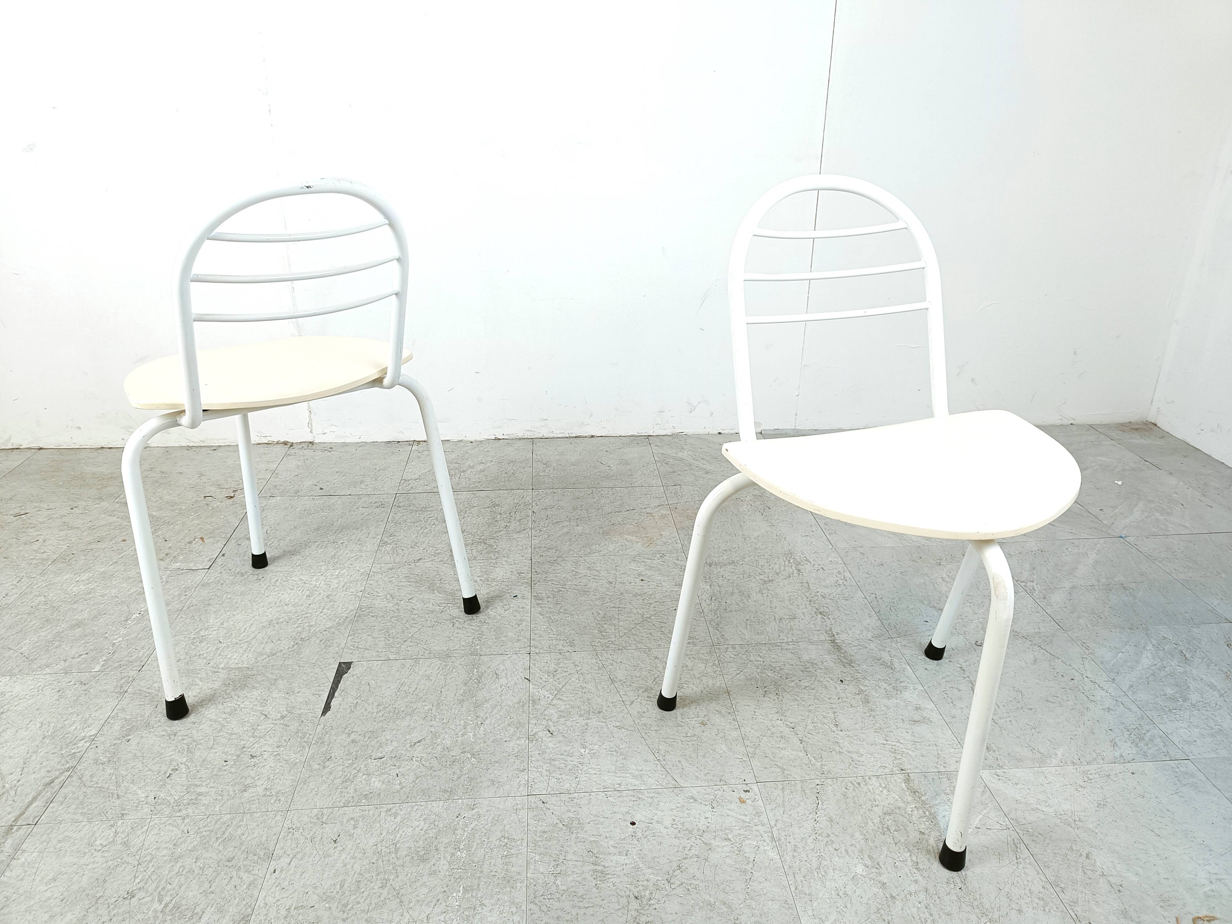 Postmodern tripod dining chairs, 1980s