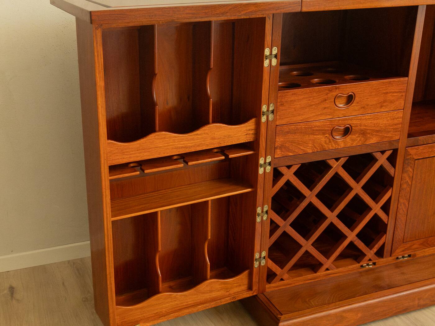 Captain's bar in Scandinavian design, 1960s, teak