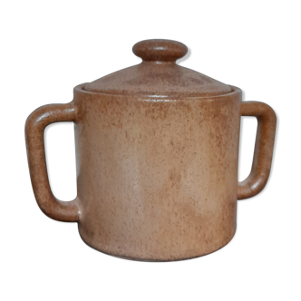 Sugar bowl, in light sandstone, Keraluc Quimper