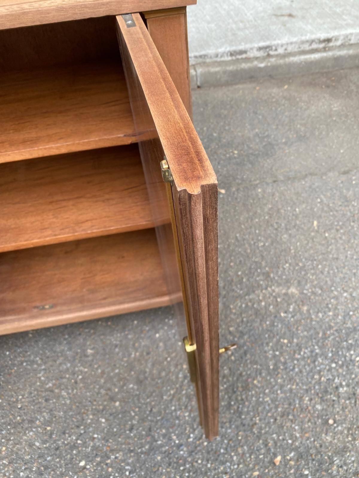 Louis XVI buffet, shallow, stripped, made of solid mahogany, 1950.