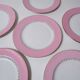 6 flat plates the pink and gold Amandinoise Saint Amand