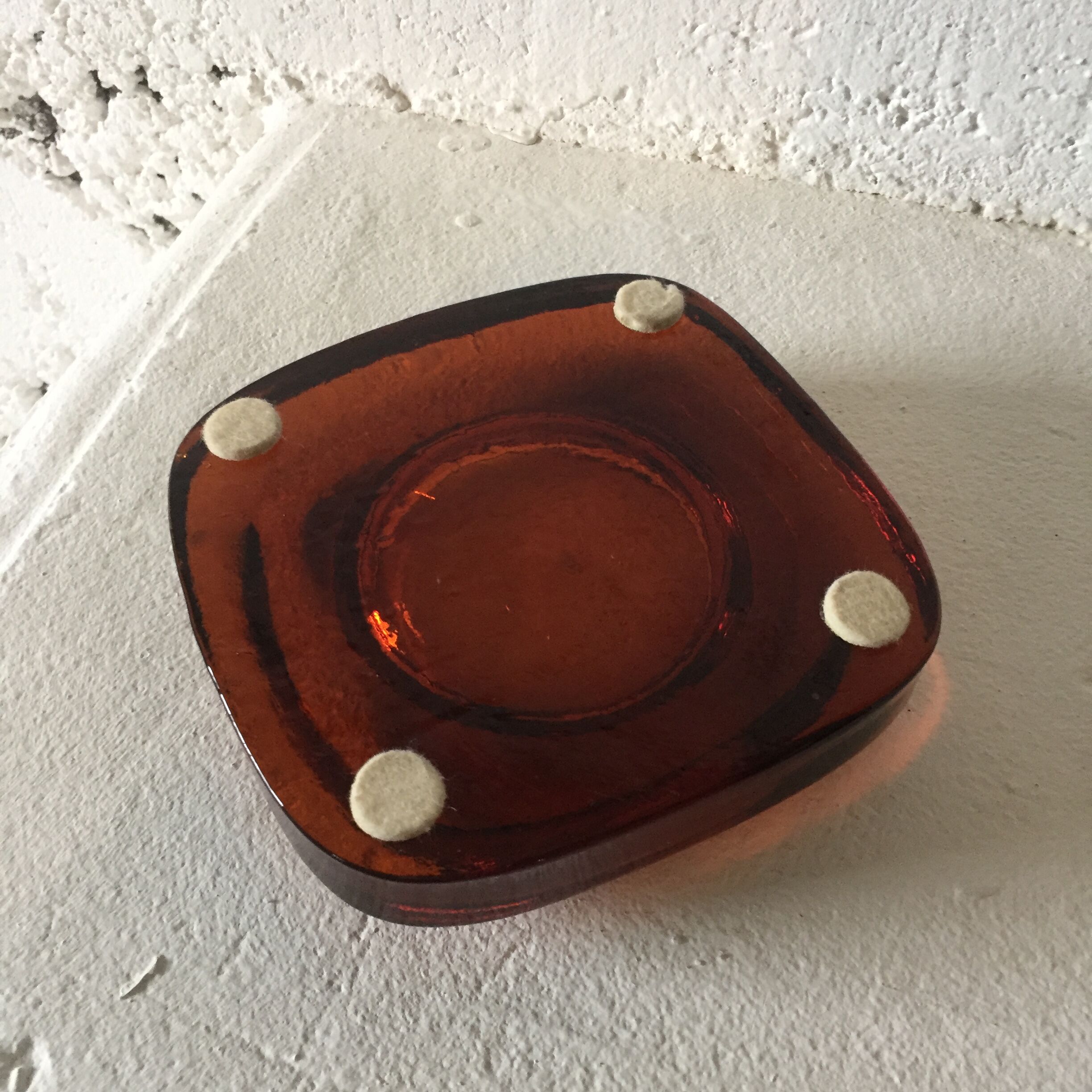 Brown glass ashtray