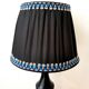 Art deco wooden lamp 1930 and couture lampshade