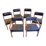 Design Alfred Cox 6 chairs 70s'