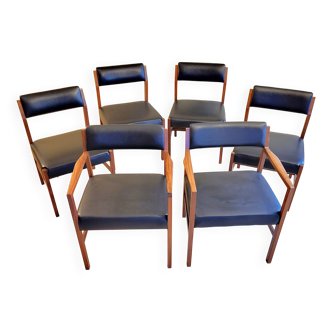 6 chaises 70s' design Alfred Cox