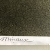 Original poster signed and dedicated by André MINAUX, Galerie Paul Maurel, 1974 Mourlot