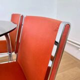 Set of mid-century design chrome dining chairs and table, 1970s