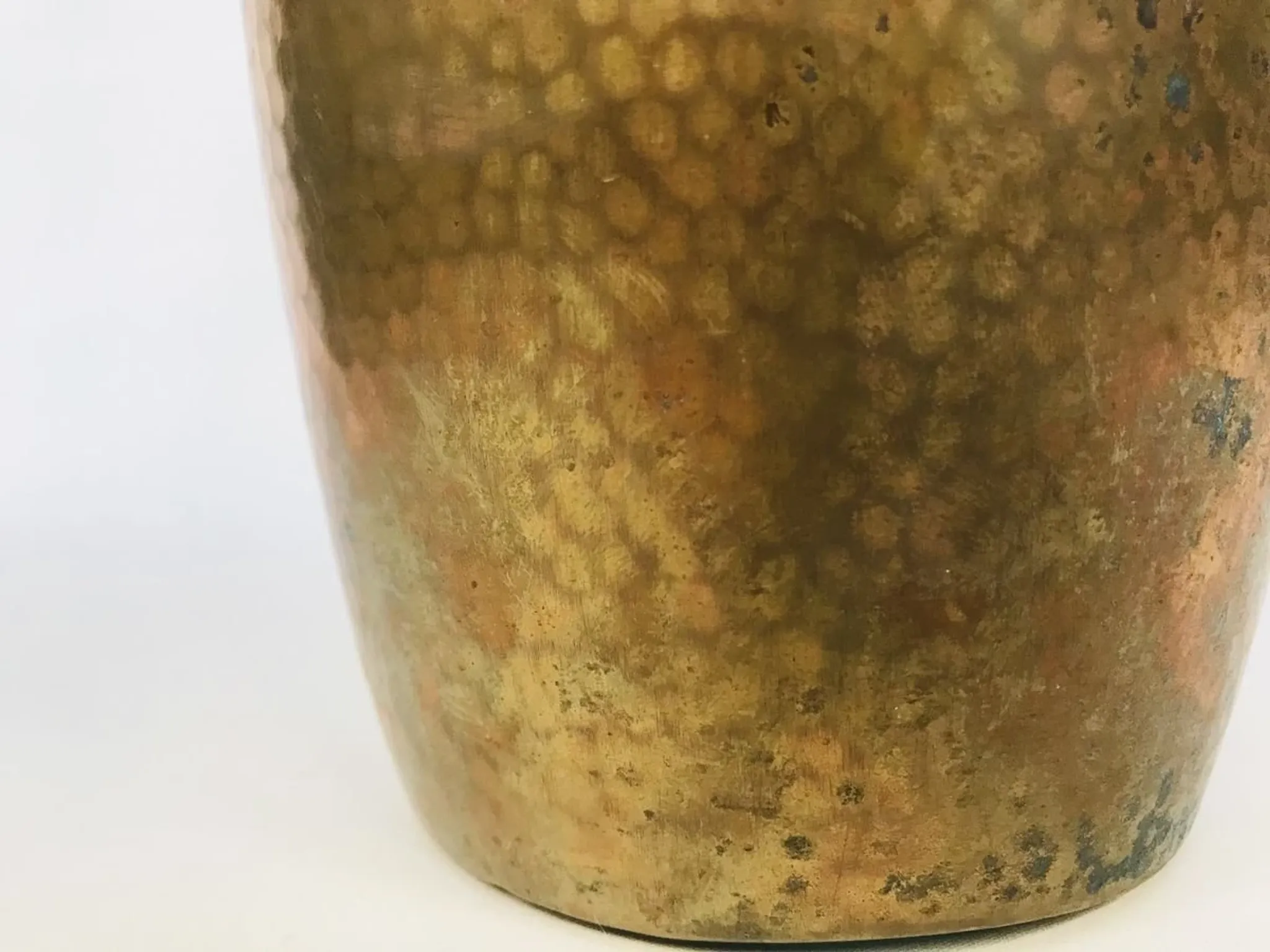 Art Nouveau Wrought and Hammered Brass Vase from WMF, Germany 1920s