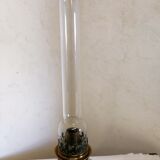 Bluish glass kerosene lamp