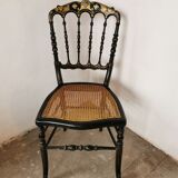 Black chair Napoleon III year, with gilding
