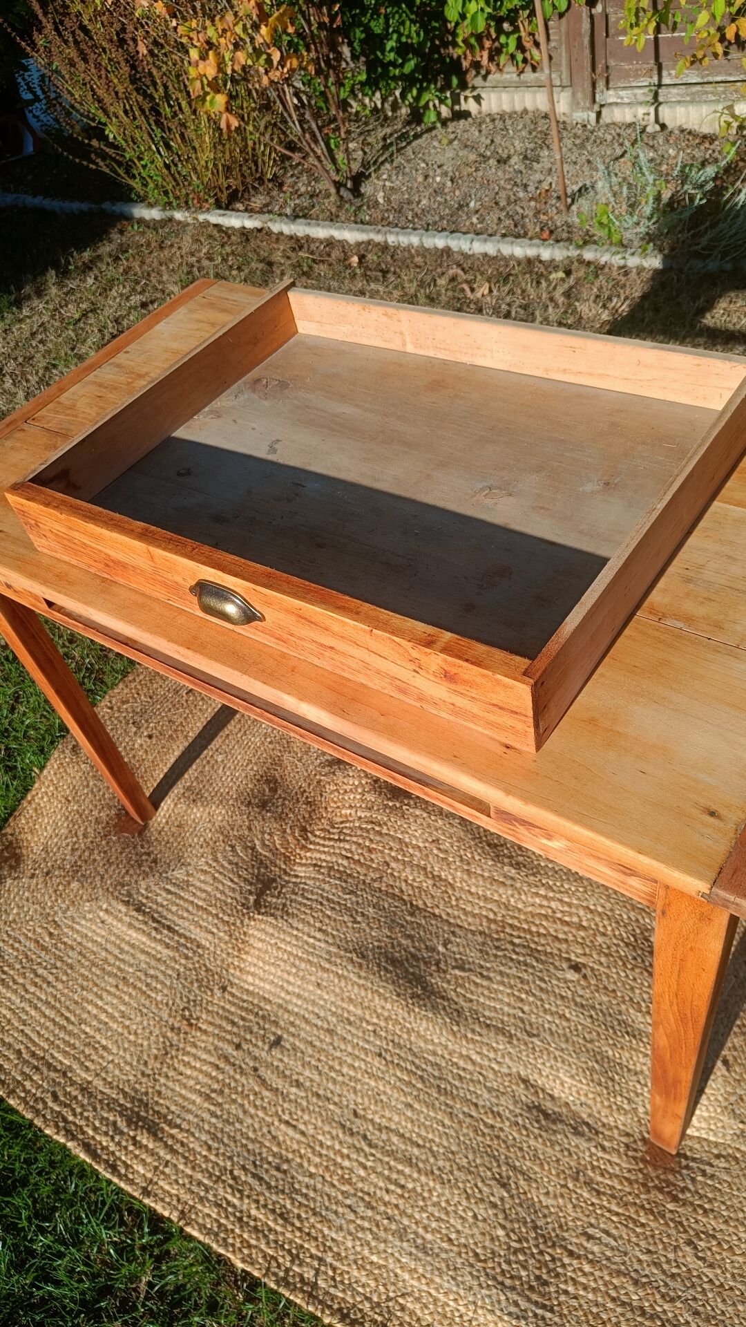 Table bureau bois brut
