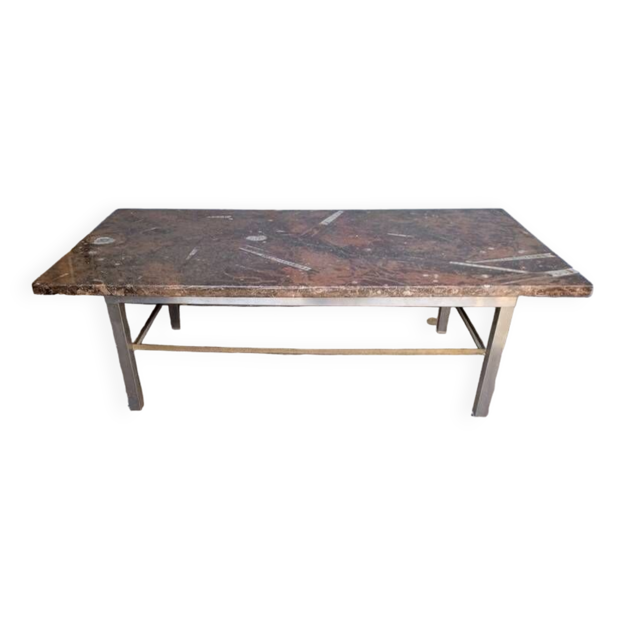 Fossil marble design coffee table 124cm