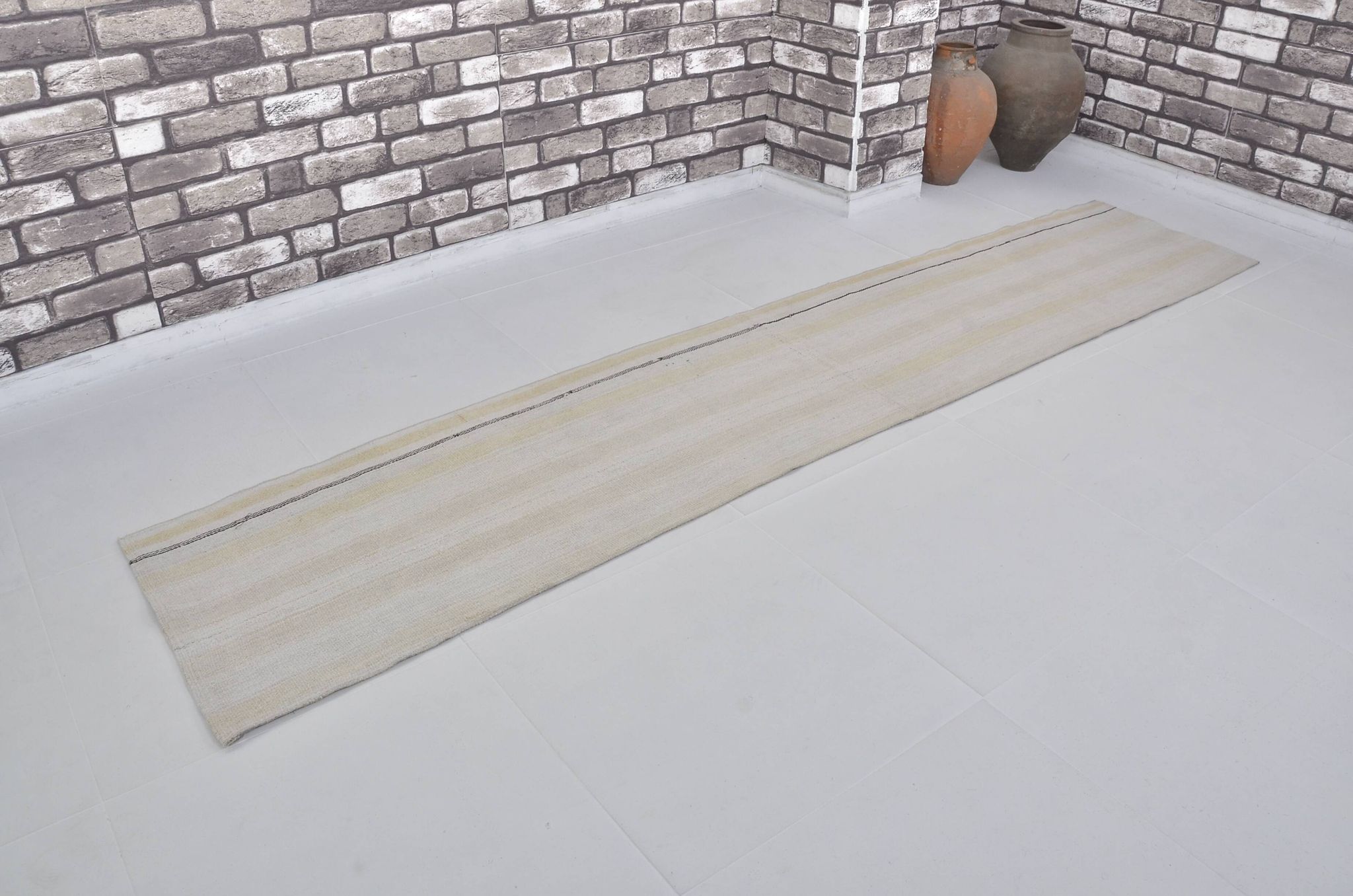 Tapis en chanvre neutre rayé sku 3789