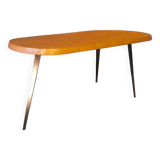 Table tripode en pin et acier 1950
