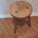 Turned wooden brutalist tabouret