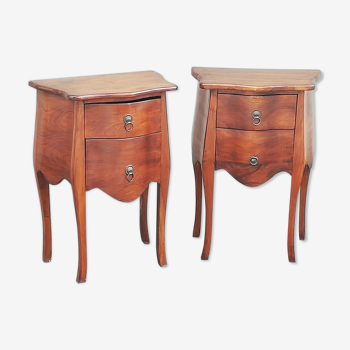 Pair of bedside tables in exotic wood