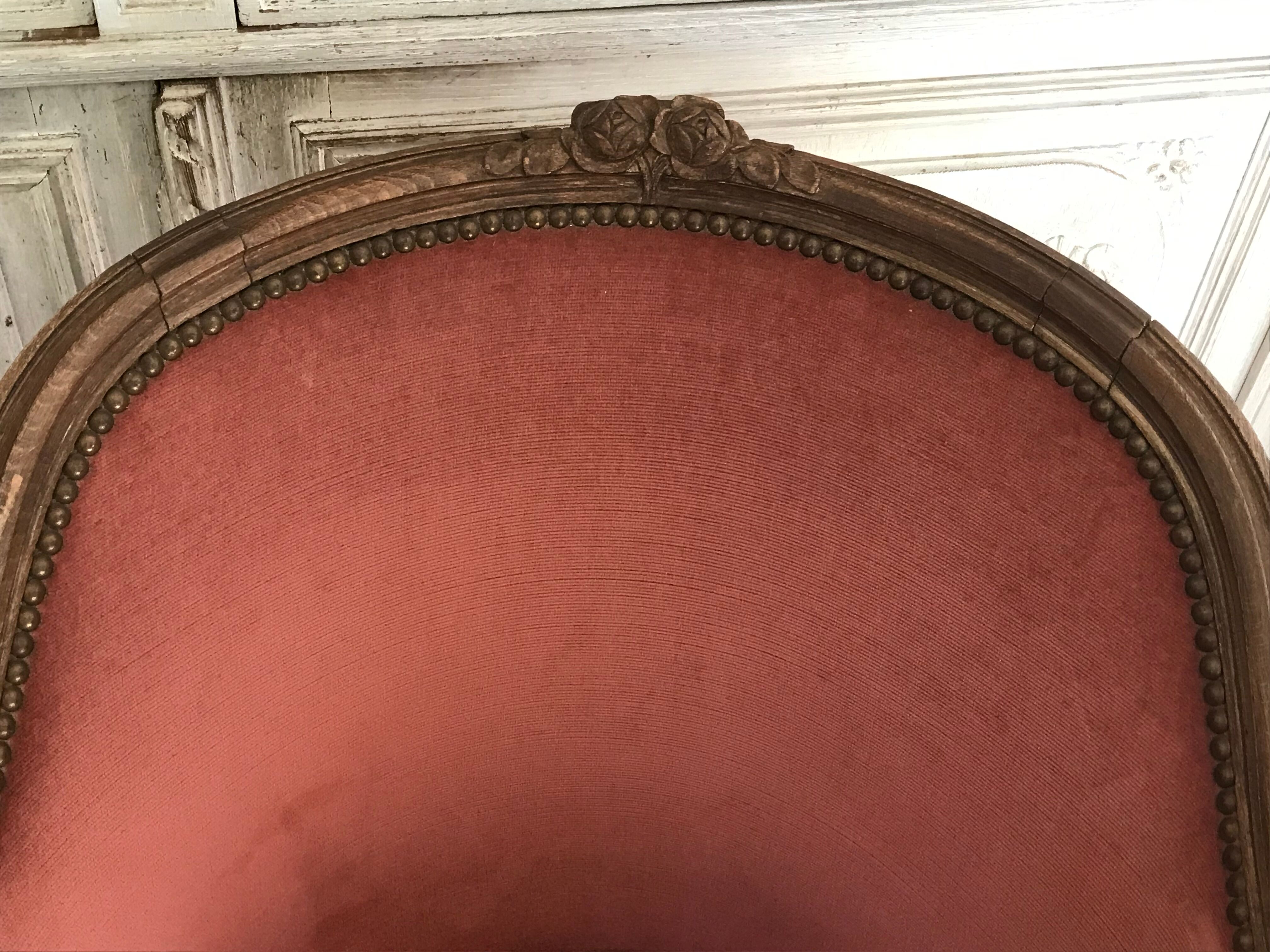 Velvet shepherdess armchair