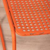 Pair of vintage red garden chairs from the 70s, italian design