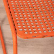 Pair of vintage red garden chairs from the 70s, italian design