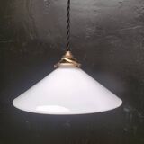 Opaline cone pendant light