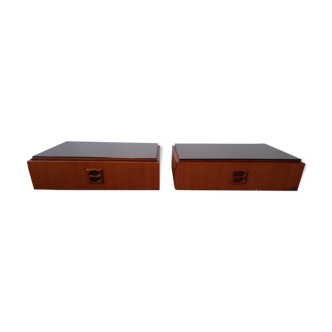 Pair of nightstands suspended scandinavian years 70