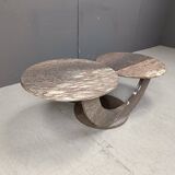 Vintage two tier marble coffee table, 1970s