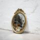 Old oval mirror Louis XVI style in gilded wood 50cm x 34cm