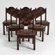 Ensemble de six chaises de salle à manger, acajou, France, années 1930 - Etienne Kohlmann