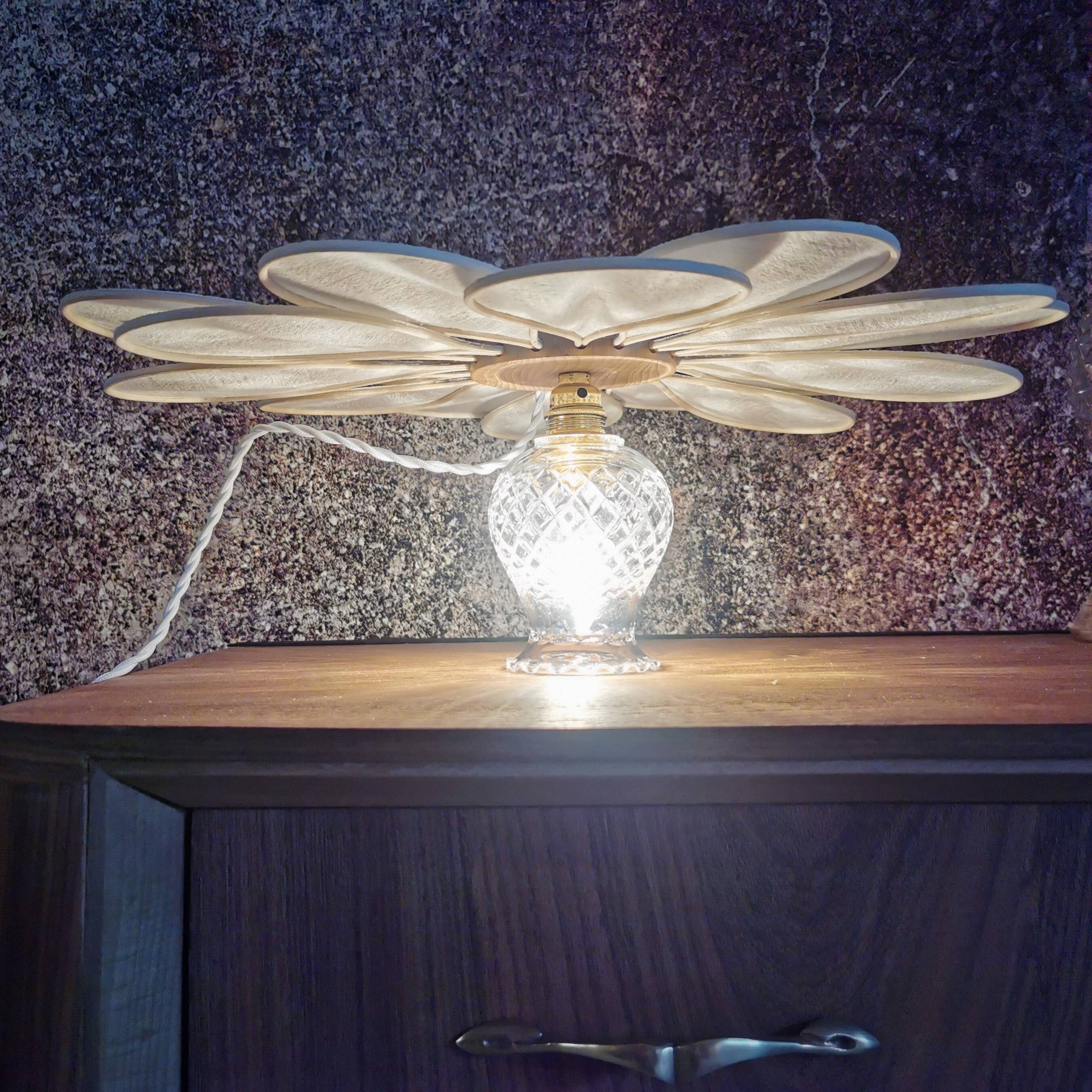Vintage flower petal and globe lamp