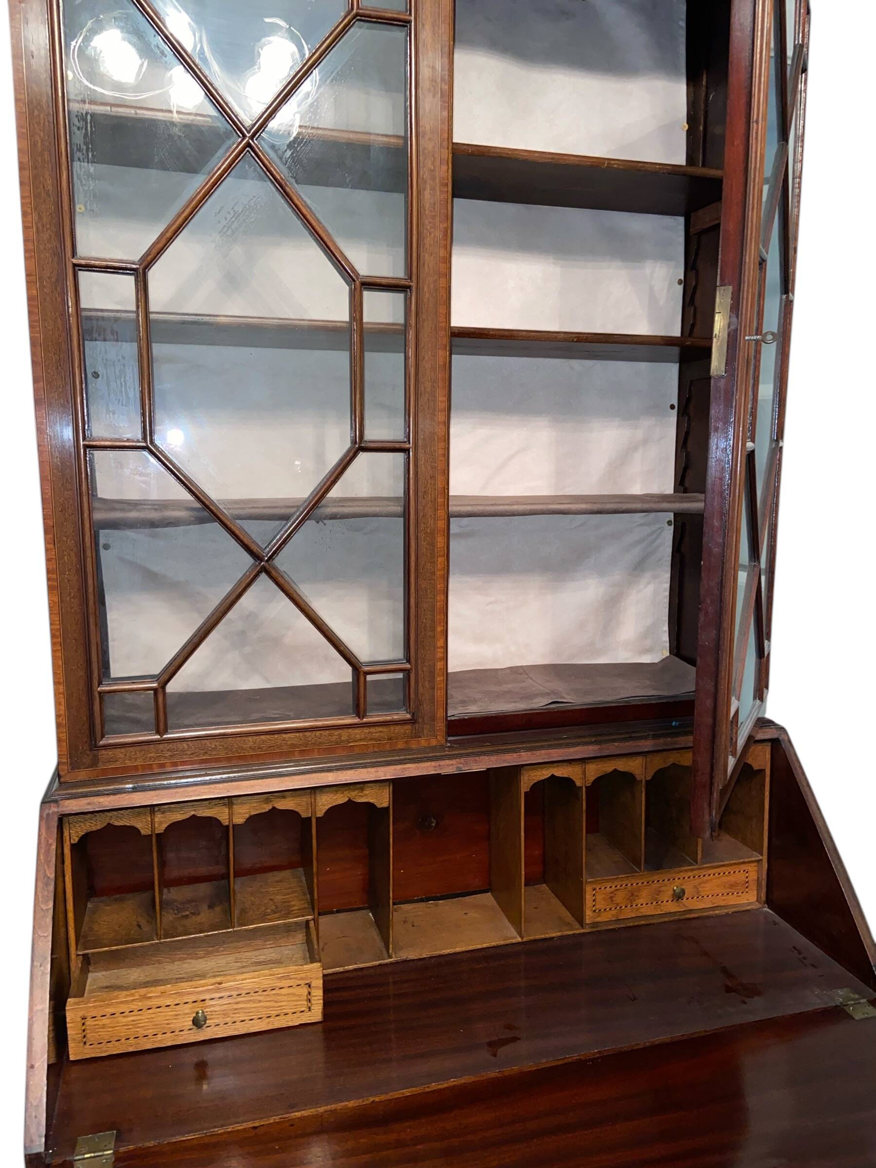 Library with integrated secretary English solid wood