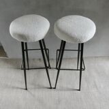 Pair of high metal bar stools, 1960s