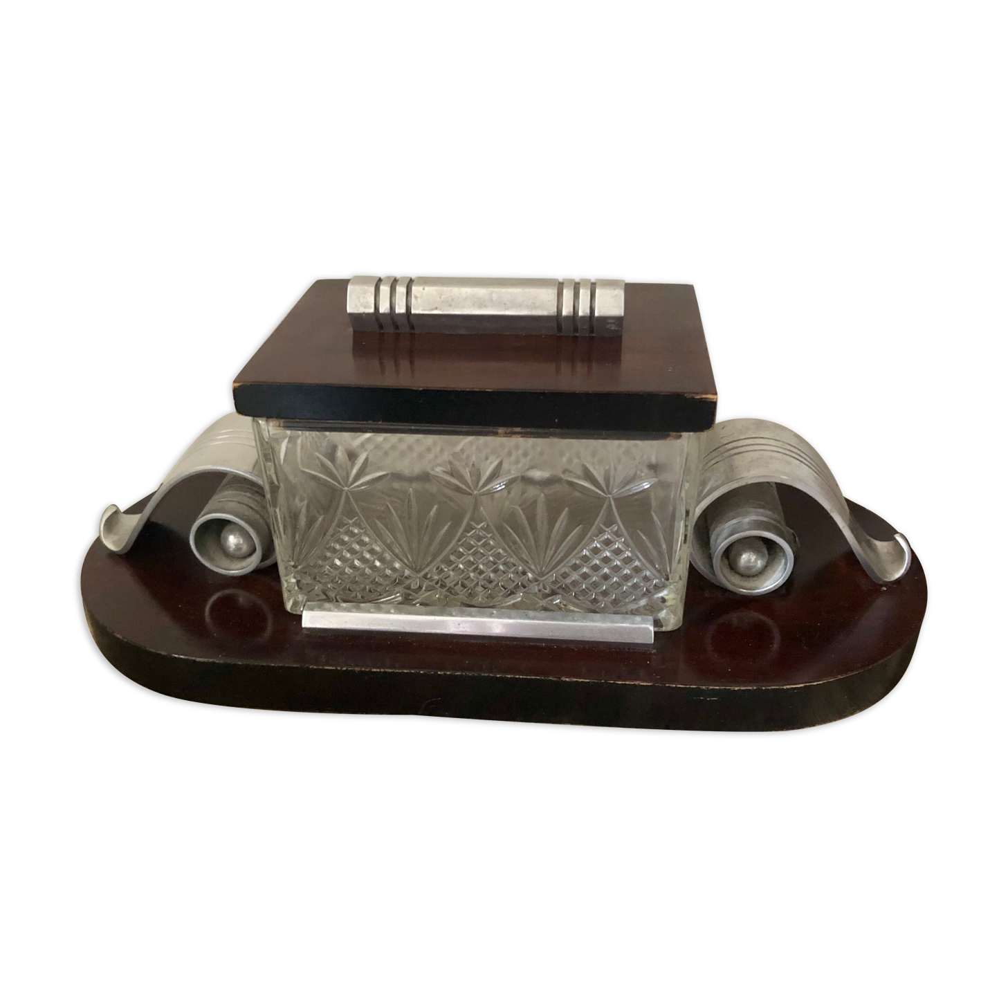Glass box on wooden tray Louis Prodhon