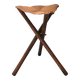 Folding tripod stool in wood and leather, 1950s
