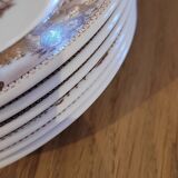 6 assiettes à dessert en opaline