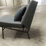 Airborne double bench seat restored foam and new fabrics + 2 matching cushions
