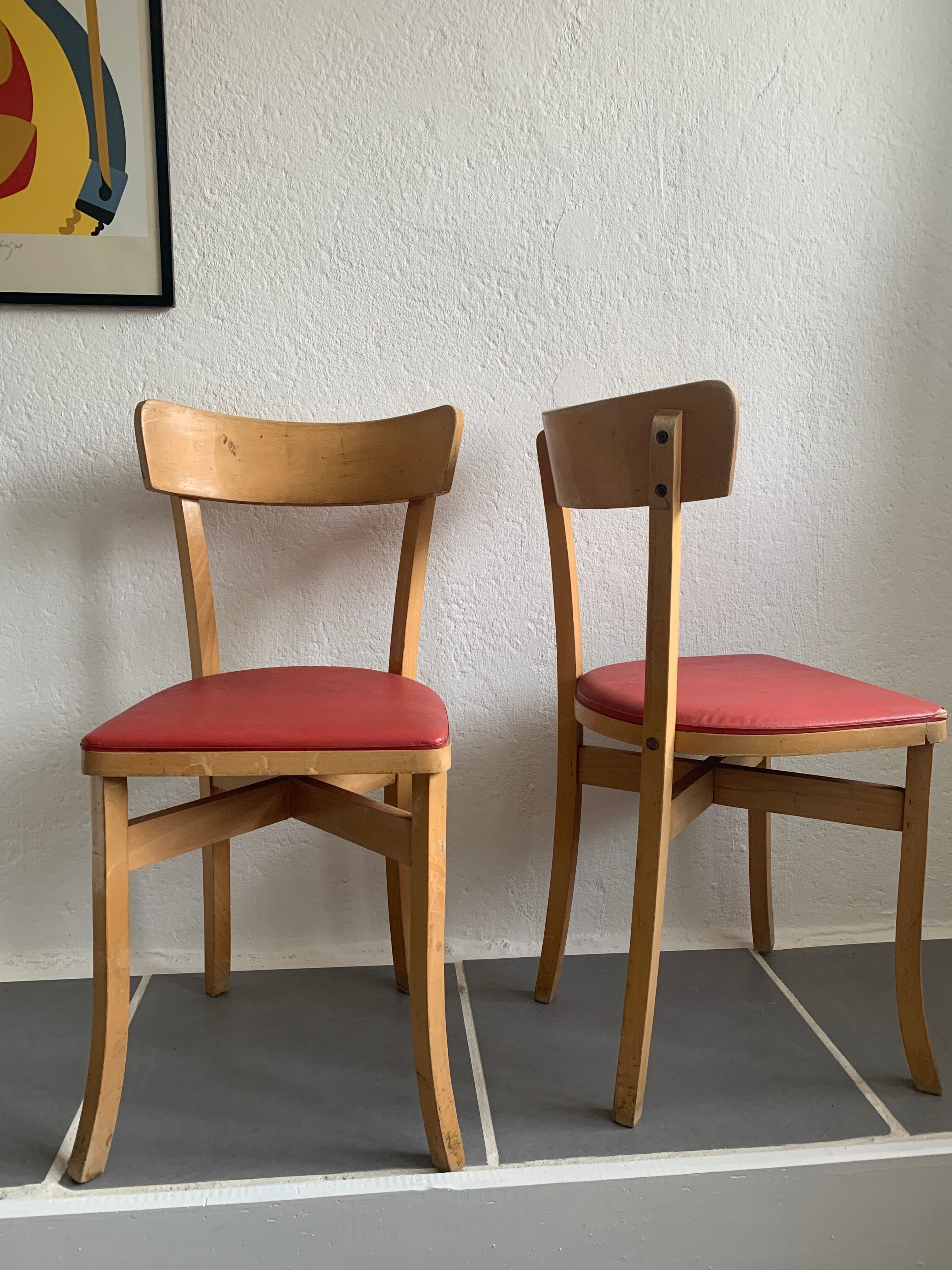 4 chaises bistrot vintage Baumann