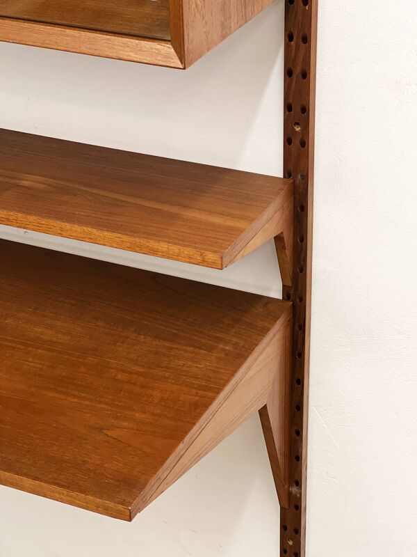 Petite unité murale moderne du milieu du siècle, système Royal avec bureau, Poul Cadovius pour Cado, Danemark, 1950