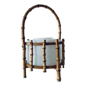 Lampe bambou et verre