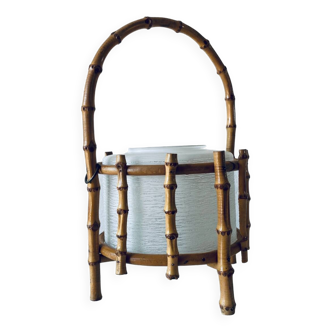 Bamboo and glass lamp