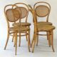 Set of 4 cannes chairs Thonet No.15 around 1895 finish "medium oak"