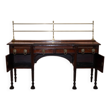 Georgian Irish buffet with brass lion head handles.